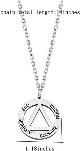 BNQL Serenity Prayer AA Recovery Necklace Serenity Courage Wisdom Sobriety Gift Necklace in Kuwait