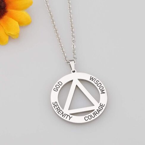 BNQL Serenity Prayer AA Recovery Necklace Serenity Courage Wisdom Sobriety Gift Necklace in Kuwait