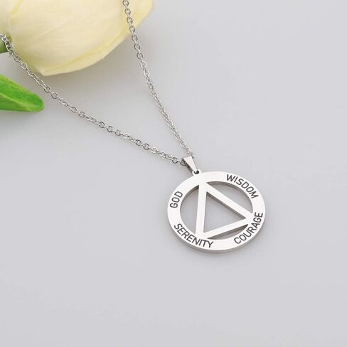 BNQL Serenity Prayer AA Recovery Necklace Serenity Courage Wisdom Sobriety Gift Necklace in Kuwait