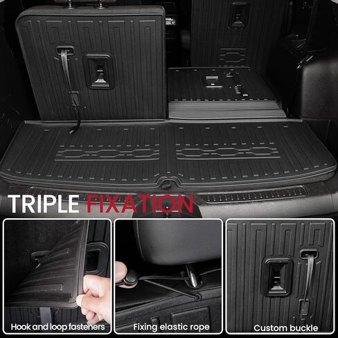 Cargo Mat Backrest Mats 2-in-1 Design for 2017-2023 GMC Acadia 6/7 Seats Accessories, All-Weather TPE Trunk Mat Cargo Liner Protector for GMC Acadia(Cargo Mat with Backrest Mats) in Kuwait