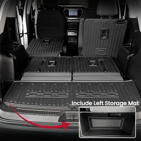 Cargo Mat Backrest Mats 2-in-1 Design for 2017-2023 GMC Acadia 6/7 Seats Accessories, All-Weather TPE Trunk Mat Cargo Liner Protector for GMC Acadia(Cargo Mat with Backrest Mats) in Kuwait