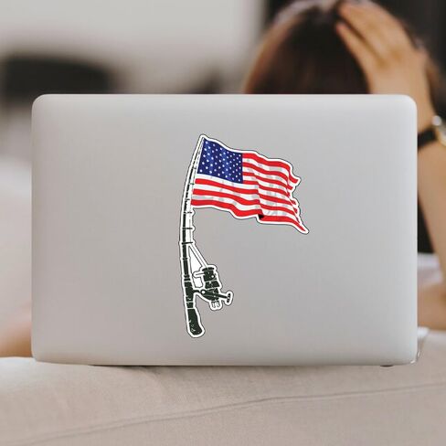 الولايات المتحدة الأمريكية العلم يطير الصيد مائي | ملصق - ملصق فينيل وطني للصيادين in Kuwait