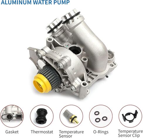 مضخة مياه من الألومنيوم مناسبة لـ 2008-2016 Audi A3 A4 TT VW Tiguan Jetta Golf GTI Eos Beetle CC 2.0T TSI يستبدل 06H121026AB 06H121026CQ in Kuwait