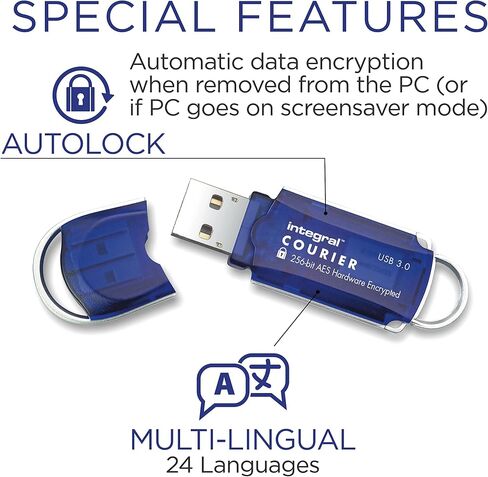 Integral 256GB Secure 360 Encrypted USB3.0 Flash Drive (256-bit AES Encryption) in Kuwait
