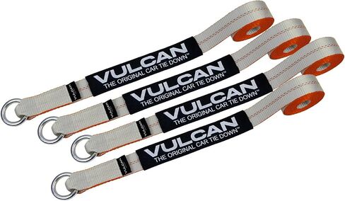 VULCAN Wheel Dolly Tire Harness with Universal O-Ring - 2 Inch x 96 Inch - 4 Pack - PROSeries - 3,300 Pound Safe Working Load - Straps Only - Ratchets Sold Separately in Kuwait