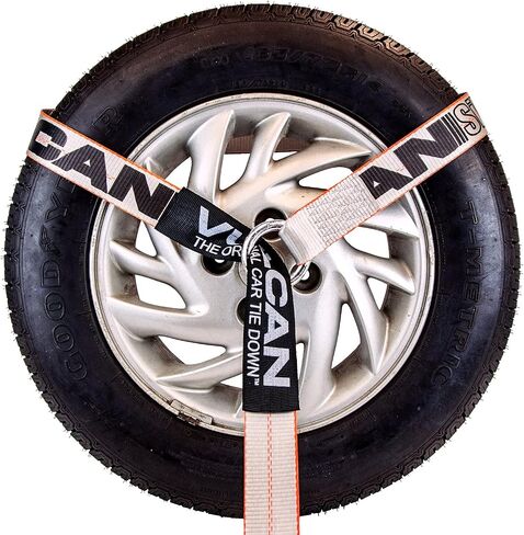 VULCAN Wheel Dolly Tire Harness with Universal O-Ring - 2 Inch x 96 Inch - 4 Pack - PROSeries - 3,300 Pound Safe Working Load - Straps Only - Ratchets Sold Separately in Kuwait