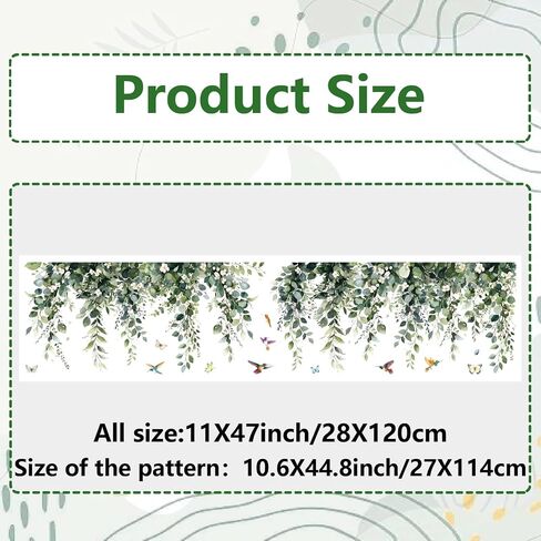 GORGECRAFT 45.6x11.8 Inch Large Hanging Window Clings Vine Window Decals Green Leaves Window Stickers Spring Bird Flower Window Decal Removable Reusable Window Film for Sliding Door Glass Room Decor in Saudi Arabia