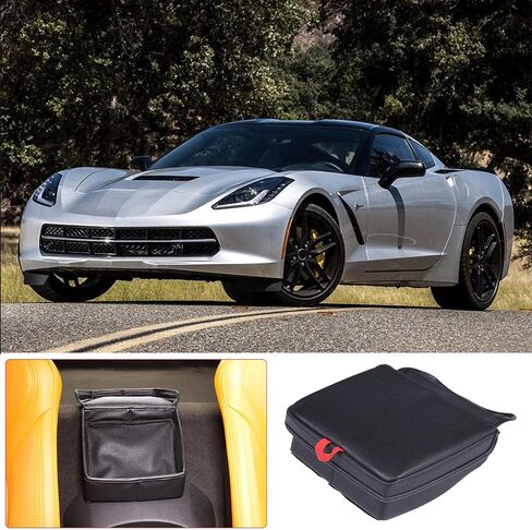 Sekhyna Car Central Control Storage Box Compatible with Chevrolet Corvette C7 2014-2019,Auto Armrest Seat Organizer Box,Armrest Storage Box Back Seat Organizer (Leather) in Saudi Arabia