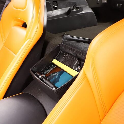 Sekhyna Car Central Control Storage Box Compatible with Chevrolet Corvette C7 2014-2019,Auto Armrest Seat Organizer Box,Armrest Storage Box Back Seat Organizer (Leather) in Saudi Arabia