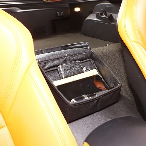 Sekhyna Car Central Control Storage Box Compatible with Chevrolet Corvette C7 2014-2019,Auto Armrest Seat Organizer Box,Armrest Storage Box Back Seat Organizer (Leather) in Saudi Arabia