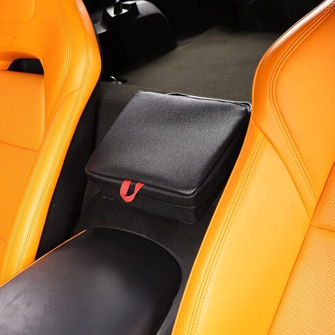 Sekhyna Car Central Control Storage Box Compatible with Chevrolet Corvette C7 2014-2019,Auto Armrest Seat Organizer Box,Armrest Storage Box Back Seat Organizer (Leather) in Saudi Arabia