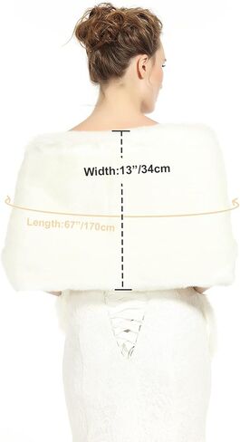 BEAUTELICATE Women's Faux Fur Shawl Winter Wedding Stoles Wrap for Bridal Evening Party in Saudi Arabia
