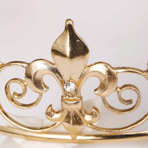 FORSEVEN Full Round King Crown- Metal Rhinestone Crowns and Tiaras for Women and Men Party Prom (HG340 Gold) in Kuwait