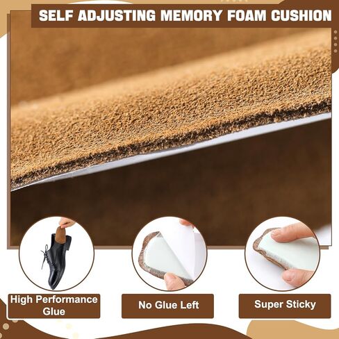 3 Pairs Shoe Tongue Pads Leather Soft Self Adhesive Shoe Inserts for Men Women Handmade Elastic Foam Shoe Padding for Solves Loose Shoes Problem in Saudi Arabia