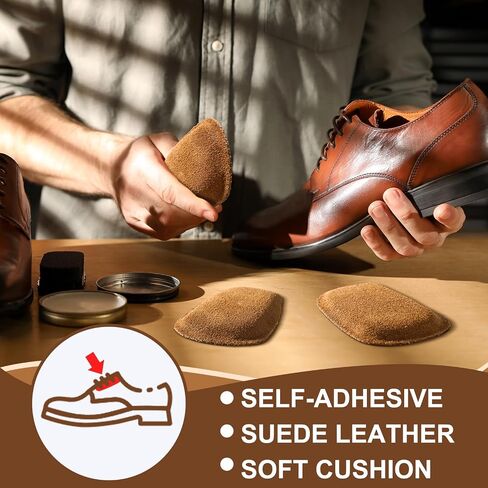 3 Pairs Shoe Tongue Pads Leather Soft Self Adhesive Shoe Inserts for Men Women Handmade Elastic Foam Shoe Padding for Solves Loose Shoes Problem in Saudi Arabia