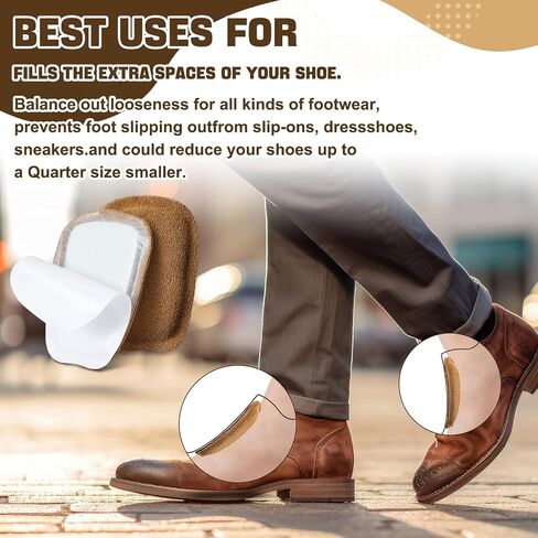 3 Pairs Shoe Tongue Pads Leather Soft Self Adhesive Shoe Inserts for Men Women Handmade Elastic Foam Shoe Padding for Solves Loose Shoes Problem in Saudi Arabia