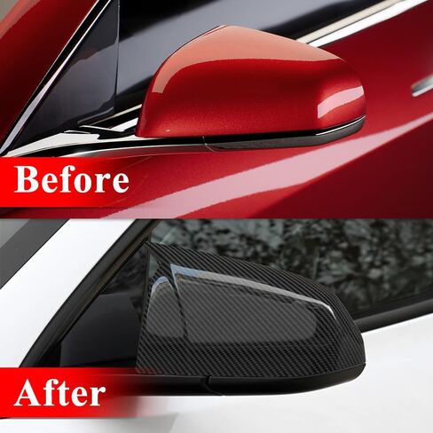 AeroBon Dry Carbon Fiber Mirror Cap Overlay Compatible with 2017-2025 Tesla Model 3 Mirror Caps (MK2 Style) in Kuwait
