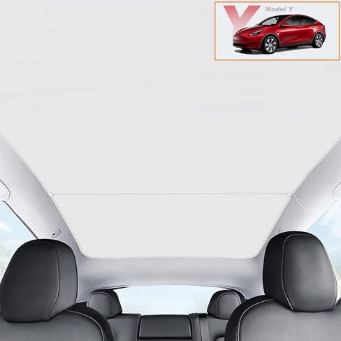 Fit for 2021 2022 2023 Tesla Model 3 Front and Rear Roof Sunshade, Foldable Sunroof Shade Cover with Heat Insulation Film and Double Layer UV Protection - Set of 4 Pcs Black in Saudi Arabia