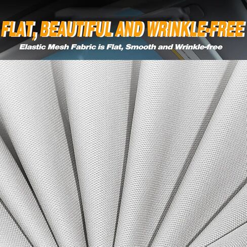 Fit for 2021 2022 2023 Tesla Model 3 Front and Rear Roof Sunshade, Foldable Sunroof Shade Cover with Heat Insulation Film and Double Layer UV Protection - Set of 4 Pcs Black in Saudi Arabia