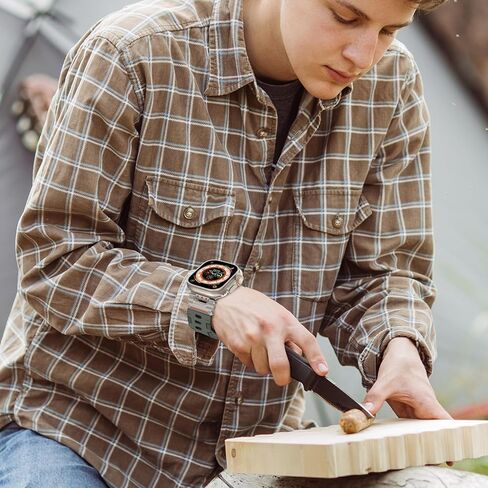 حزام متين لساعة Apple Watch Ultra 2/Ultra Band 49 ملم مع هيكل من الفولاذ المقاوم للصدأ، وأساور رياضية مدرعة من مادة TPU لساعة iWatch Ultra2/1 مع موصل معدني، وسوار معصم مقاوم للماء لساعة Apple Watch للرجال باللون الأسود/الرمادي in Kuwait