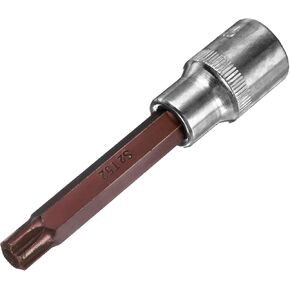 uxcell 1/2" Drive x T52 Torx Bit Socket, S2 Steel Bits CR-V Sockets 4" Length Use with Ratchet Wrench, Slide Bar, Extension Rod