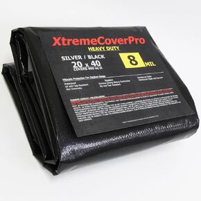 20' x 40' Large Multi-Purpose Waterproof Light Weight Heavy Duty Poly Tarp Grommets Every 24", 8 Mil 20x40Thick, for Home, Boats, Cars, Camping, UV Resistant, Rip/Tear Proof Tarpaulin