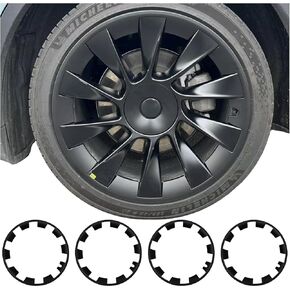 for Model Y Wheel Cover Hubcaps 20 Inch, Hub Cap Replacement PA+PPE Wheel Covers Kit, Matte Black,Wheel Protector for 2020-2024 Tesla Model Y Accessories, Set of 4