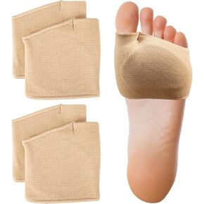 2 Pairs Metatarsal Pads Women and Men, Fabric Metatarsal Pads with Gel Pads, Metatarsalgia Insoles Provides Relief for Sesamoiditis, Metatarsalgia, Morton's Neuroma Metatarsal Gel Pads (XL, Beige)