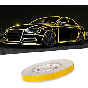 UGSHY 1 PC 3M Car Body Rim Strips Stickers with Adhesive, 16.4Ft x 0.3In Reflective Waterproof Night Visibility Vehicle Modified Decoration Strip Decals, Universal Automotive DIY Accessories (Red)