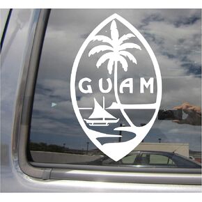 - Guam Island Seal - Chamorro Chamoru Native - Cars Trucks Moped Helmet Hard Hat Auto Automotive Craft Laptop Vinyl Decal Store Window Wall Sticker 07101