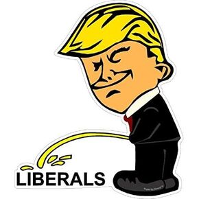 Trump Peeing Pissing on Liberal Decal