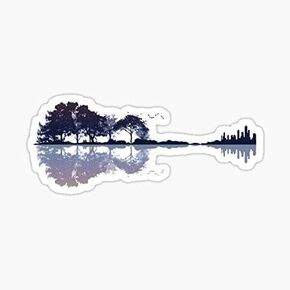 STICKY DUDE | Nature Guitar Smooth Sticker Decal Vinyl Waterproof 5" | Yeti Cup Cooler Box Decal Car Laptop Wall Window Bumper