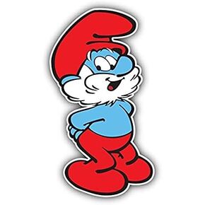 The Smurfs Papa Cartoon - Sticker Graphic - Auto, Wall, Laptop, Cell, Truck Sticker for Windows, Cars, Trucks