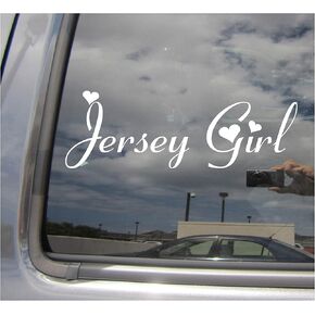 Jersey Girl - New Jersey Girly - Cars Trucks Moped Helmet Hard Hat Auto Automotive Craft Laptop Vinyl Decal Store Window Wall Sticker 10113