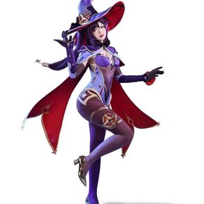 KIRA KIRA Game Genshin Impact Mona Cosplay Costume Mona Cosplay Costumes Doki-SSR Cute Halloween Outfits for Women (M, Mona)