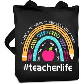 Teacher Canvas Bag Teacher Gifts for Women Christmas Appreciation Thank You Gifts Teacher Reusable Grocery Bag
