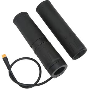 Electric Throttle Grip, Pack of 2 Black Electric Throttle Grip Rubber Split Half Rotation with Waterproof Joint Throttle for EBike Repair Modified Part