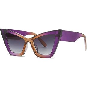 COTIA Trendy Cat Eye Sunglasses Vintage Oversized Cateye Style Square Sun Glasses for Women Men