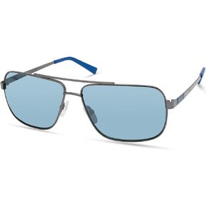Timberland mens Tba9266 Sunglasses, Shiny Dark Nickeltin, 61mm US