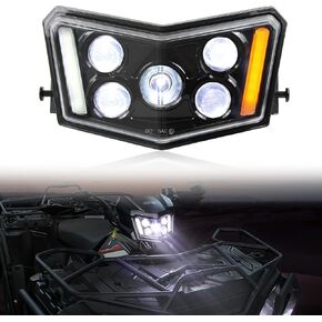 SAUTVS LED HeadLight Assembly for Polaris Sportsman 17-25, LED Head light Front Lamp with High Beam DRL Turn Signal Light for Polaris Sportsman XP 1000 SP 850 570 450 2017-2025 Accessories (1PCS)