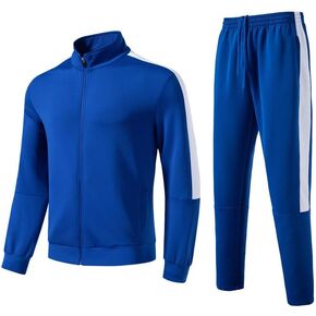 KISSQIQI Mens Track Suits 2 Piece Set Full Zip Jacket & Pants Long Sleeve Running Causal Sports Tracksuit Set