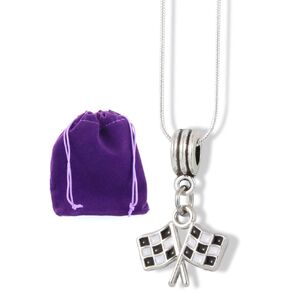 Dave The Bunny Checkered Flag Racing Necklace