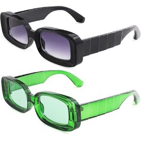 SCVGVER Y2K Trendy Rectangle Sunglasses for Women Men, Cute 90s Square Sunglasses, UV400 Protection