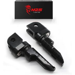 MZS Motorcycle Foot Pegs, Front Adjustable Footpegs Rider Foot Pedal Black CNC Compatible with ZX4R ZX4RR 2023-2024 / ZX25R 2021-2022 / EX400 2018-2023 / Z400 2019-2023