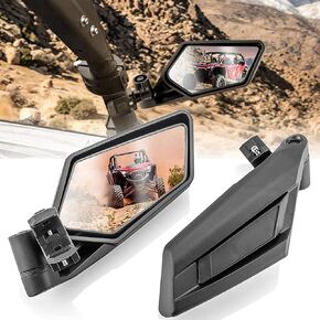 WeiSen UTV Side Mirrors for 1.5"-2" Roll Bar Cage Mount Rear View Racing Mirrors with 360 Adjustable Compatible with Polaris RZR Ranger Maverick X3 Talon Teryx Mule Pioneer