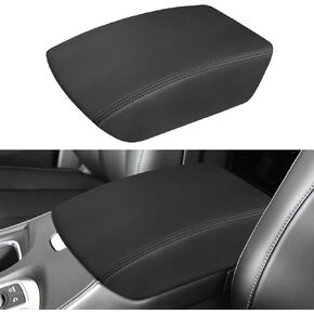 INTGET Center Console Armrest Cover for Infiniti QX60/JX35 Accessories 2013-2020 2019 2018 2017 2016 2015 2014 Leather Arm Rest Box Lid Middle Console Seat Cover (2013-2020, Black Stitches)