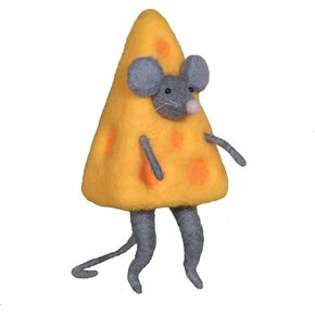 HomArt 95061-0 Cheese Mouse Ornament, 5.50-inch Height, Felt