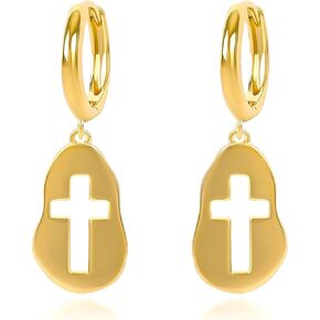 Shield Armor of God Scorpion Bow-knot Dangle Hoop Earrings for Women, Cubic Zirconia Huggie Hoop Earrings Cross Cuff Earrings Tiny God Lords Prayer Religious Jewelry Gift Necklace for Teen