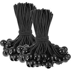 50 Packs Ball Bungee Cord 9 Inch Gazebo Canopy Tarp Tie Down Cords Heavy Duty Elastic Bungee Cords Ball with UV Resistant for Camping, Shelter,Projector Screen,Cargo,Tent Poles