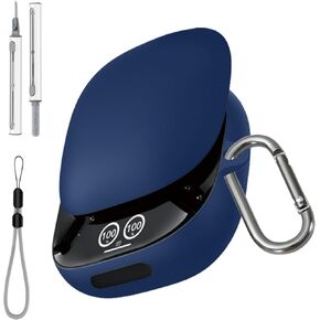 for Anker Soundcore Liberty 4 Pro Case Cover with Cleaner Kit, Soft Skin Silicone Case Cover with Keychain and Lanyard，Full Protective Case for Men and Women-Black